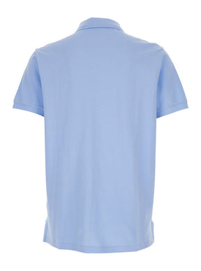 Polo ralph lauren "Regular Fit" Light Blue Polo Shirt with Classic Collar and Pony Embroidery on the Front in Cotton Piquet Man