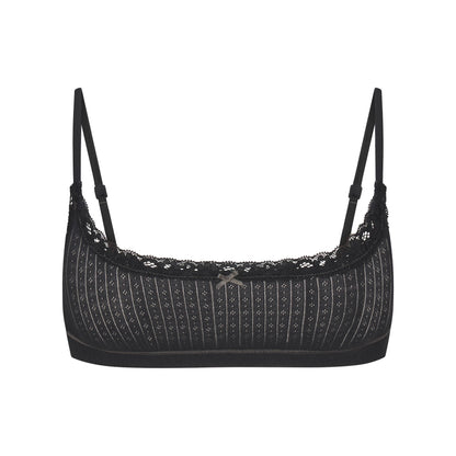 Lightweight Cotton Pointelle Scoop Bralette
