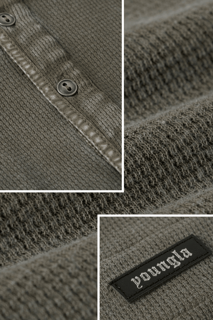 8034 - Henley Thermal Longsleeves