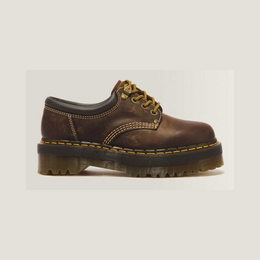 8053 Arc Crazy Horse Leather Platform Casual Shoes — Dark Brown