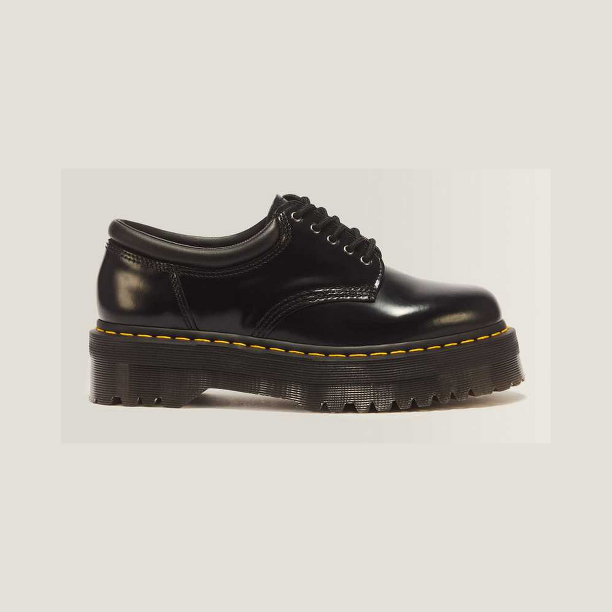 8053 Leather Platform Casual Shoes — Black