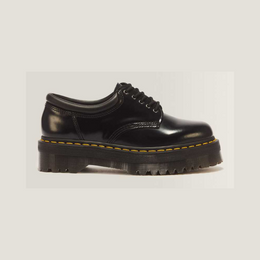 8053 Leather Platform Casual Shoes — Black