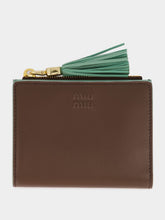 Burnt and Aquamarine Small Leather Wallet