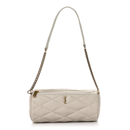 Lambskin Monogram Mini Sade Tube Bag Vintage White