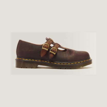 8065 Crazy Horse Leather Mary Jane Shoes — Dark Brown
