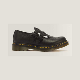 8065 Virginia Leather Mary Jane Shoes — Black