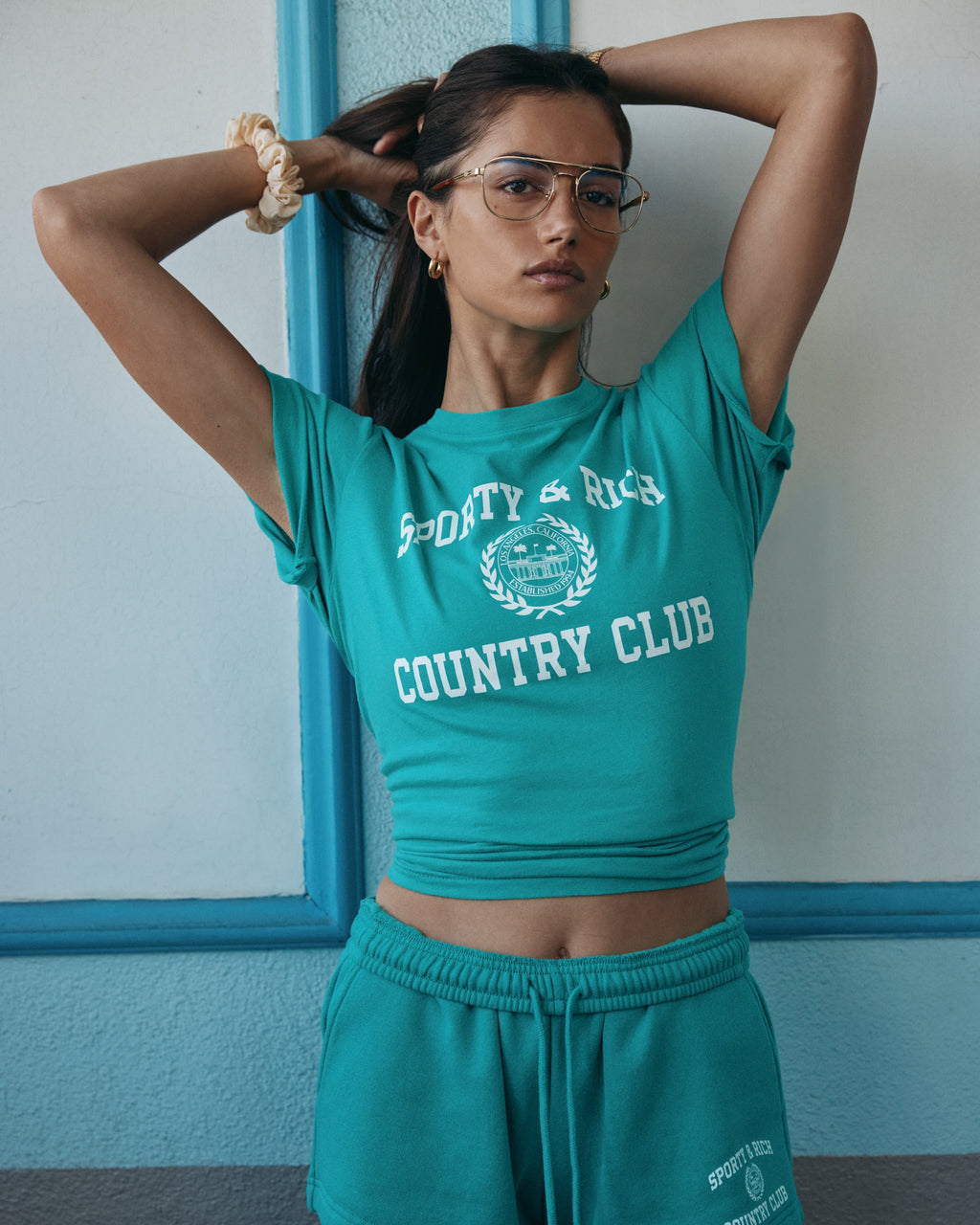 Varsity Crest Soft Disco Short - Spring Green/White