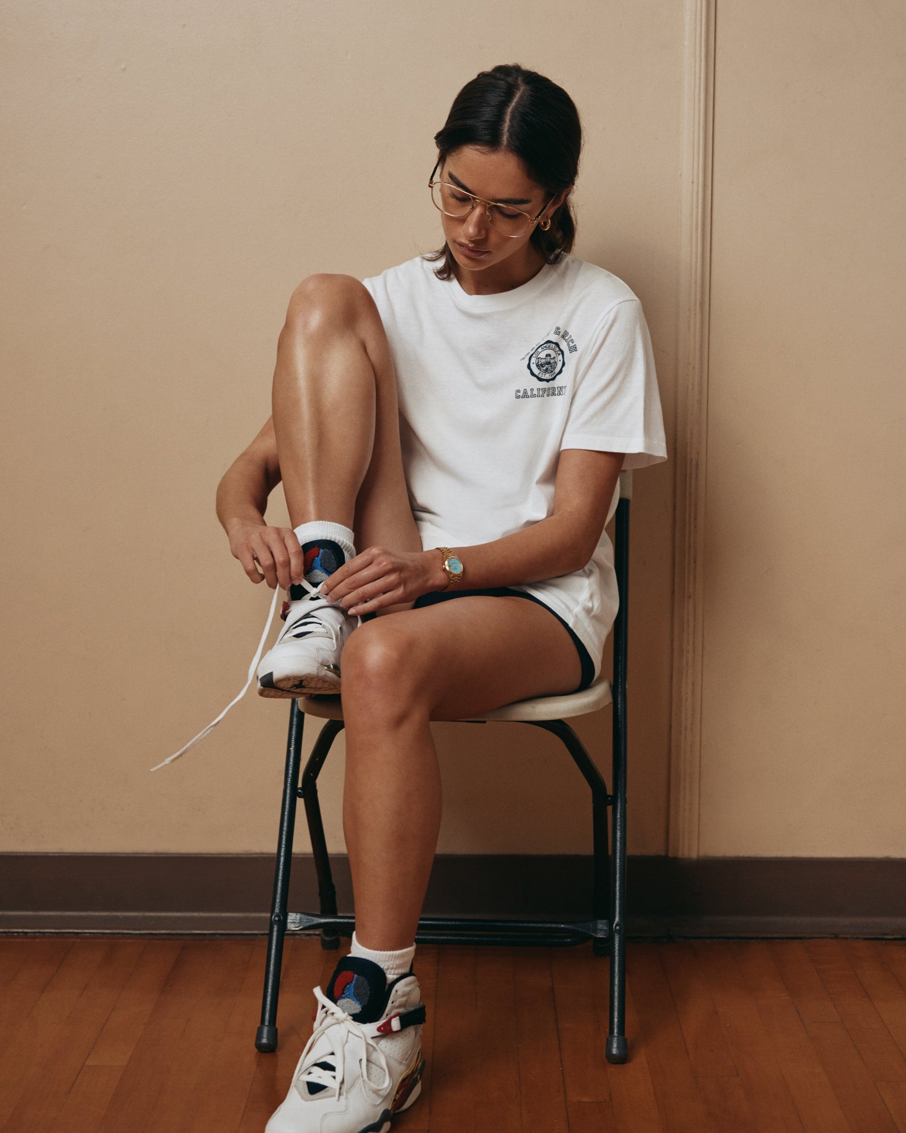 California Emblem Soft T-Shirt - White/Navy