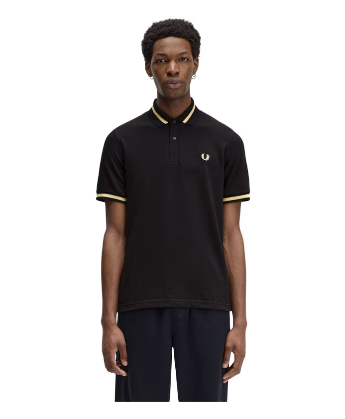 Fred Perry Black/Champagne Single Tipped Shirt