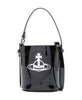 Black Leather Patent Shoulder Bag