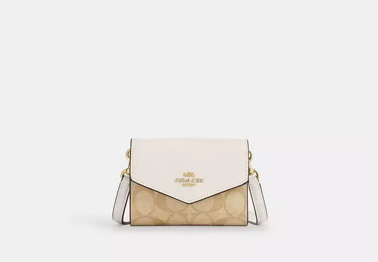 Coach Mini Envelope Wallet With Strap In Signature Canvas - Wallets | Shop From The Mirage