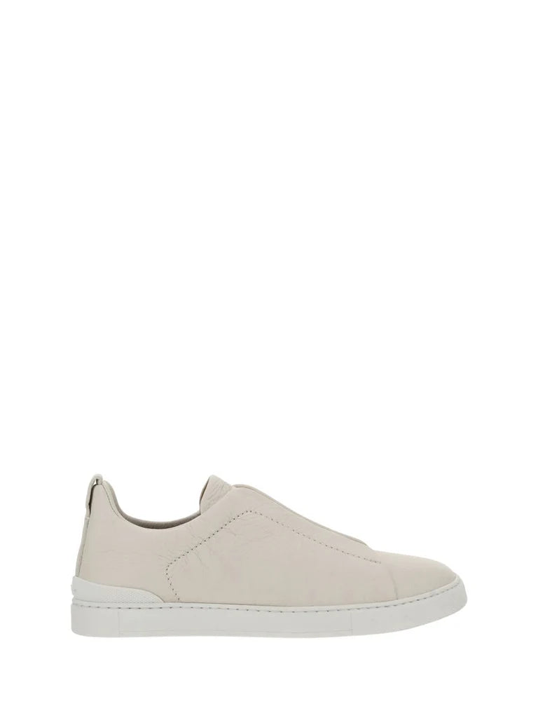 Zegna Men’s Suede Leather Slip-On Sneakers – Lightweight Flat Sole & Logo Insole | Italian Luxury