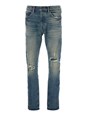 Purple brand Blue Jeans with Logo Patch on the Rear and Ripped Details on the Front in Denim Man