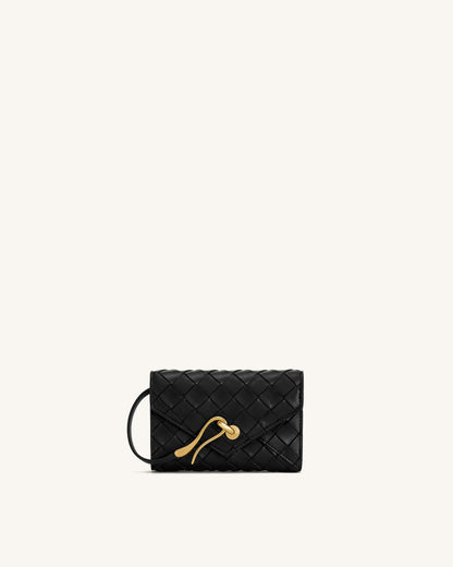 Celeste Woven Textured Envelope Wallet - Chocolate