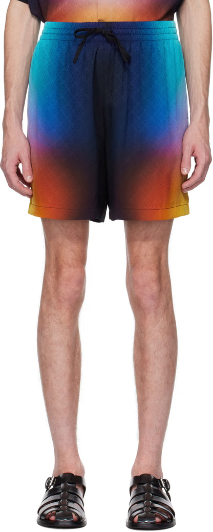 Multicolor Gradient Silk Shorts