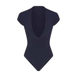 Cotton Jersey Deep Plunge Bodysuit
