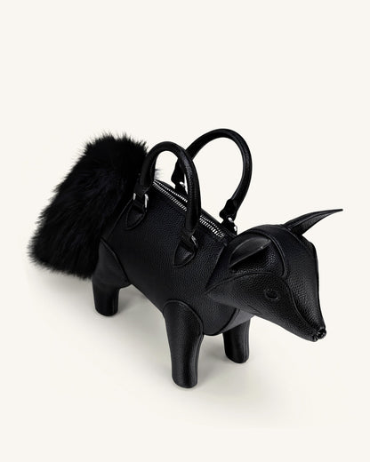 Kai Fox Shaped Top Handle Bag - Black