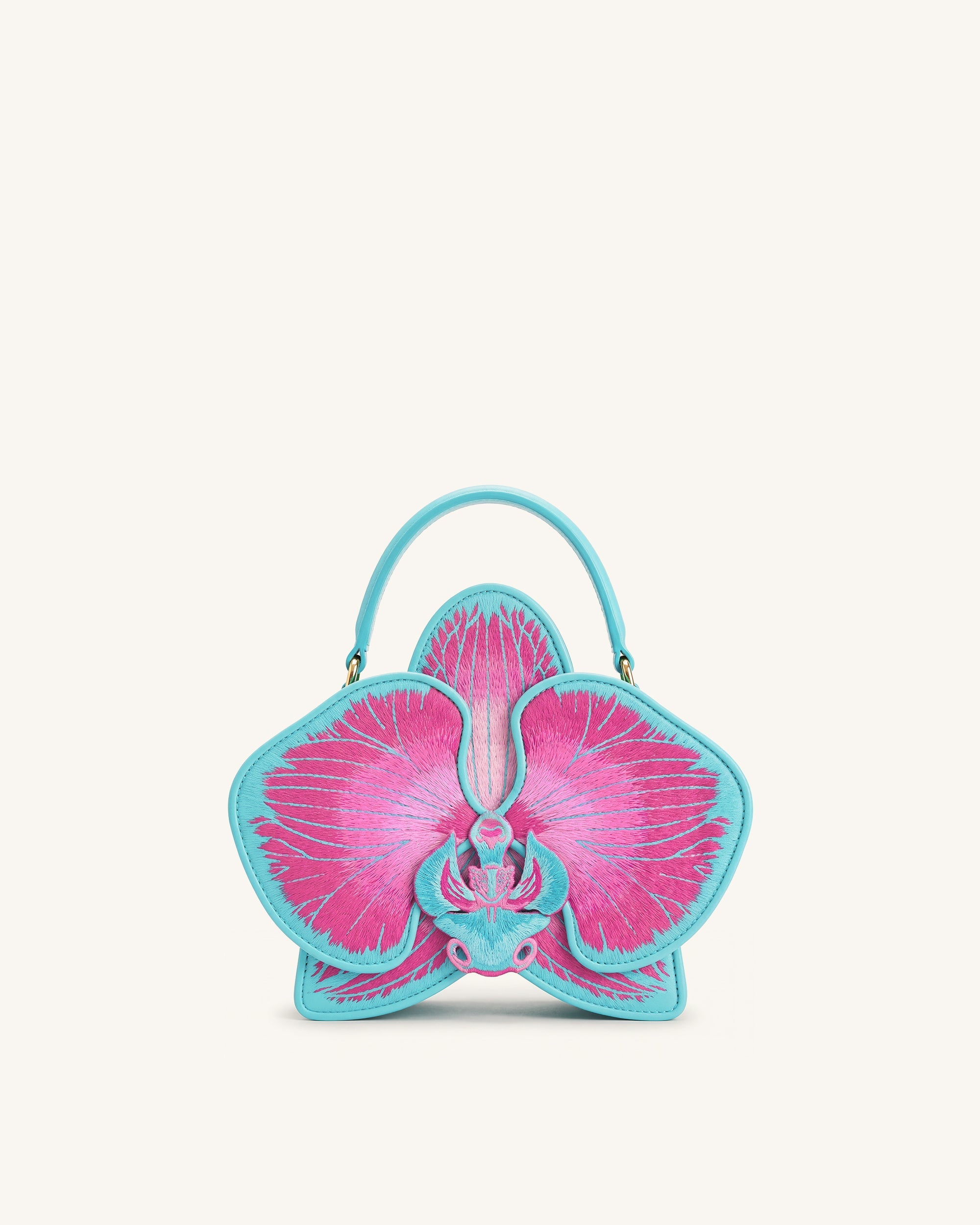 Flora Orchid Shaped Top Handle Bag - Light Green