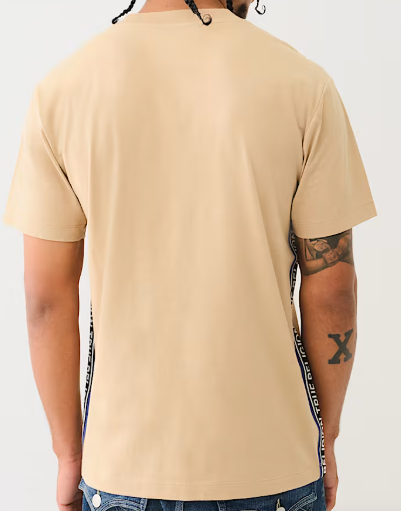 TRUE RELIGION CONTRAST TAPING TEE