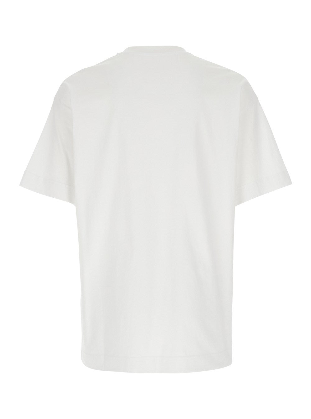 Givenchy White Crewneck T-Shirt with Maxi Logo Print on the Front in Cotton Man
