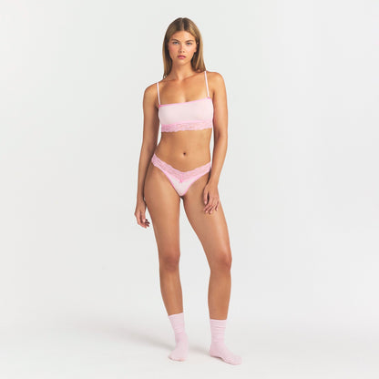 Lightweight Cotton Wide Lace Thong