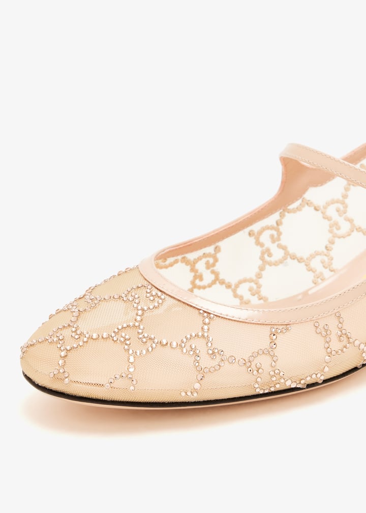 GG crystal ballet flats