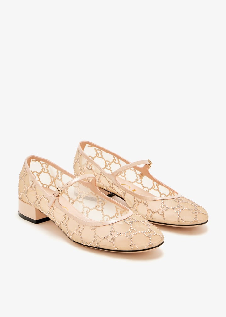 GG crystal ballet flats
