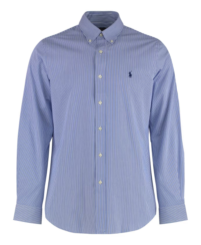 Polo Ralph Lauren Striped Cotton Shirt with Button-Down Collar
