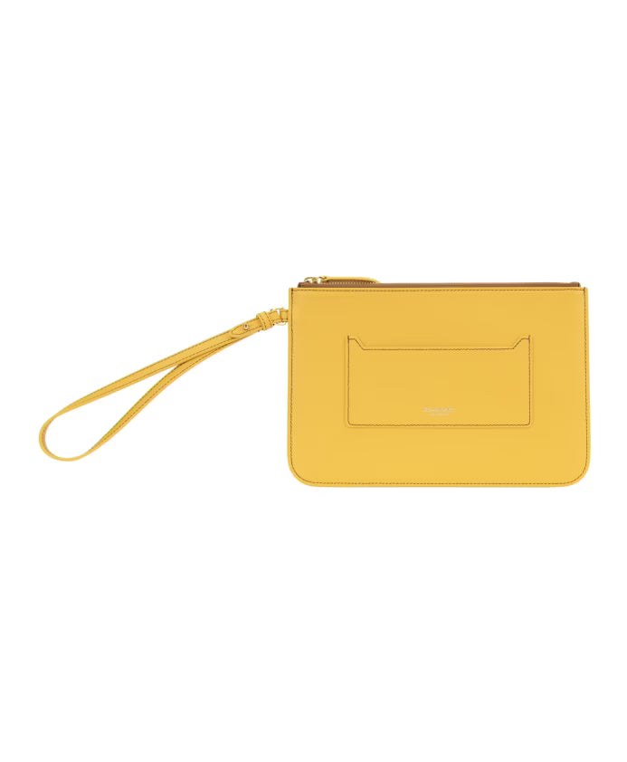 Leather Women's Clutch Bag with Zipper