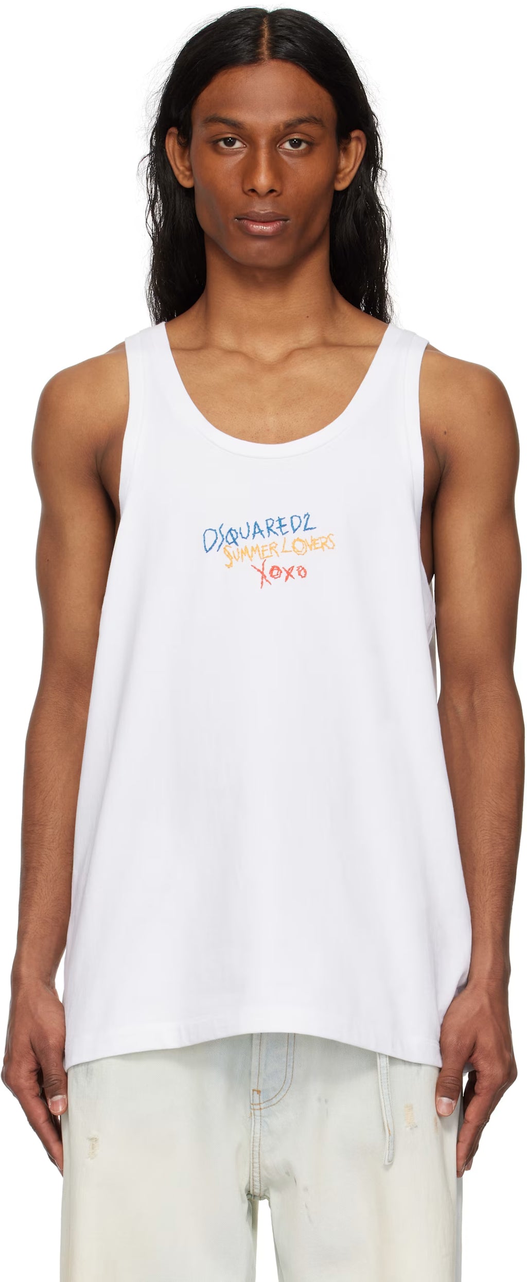 White 'Summer Lovers' Sport Fit Tank Top