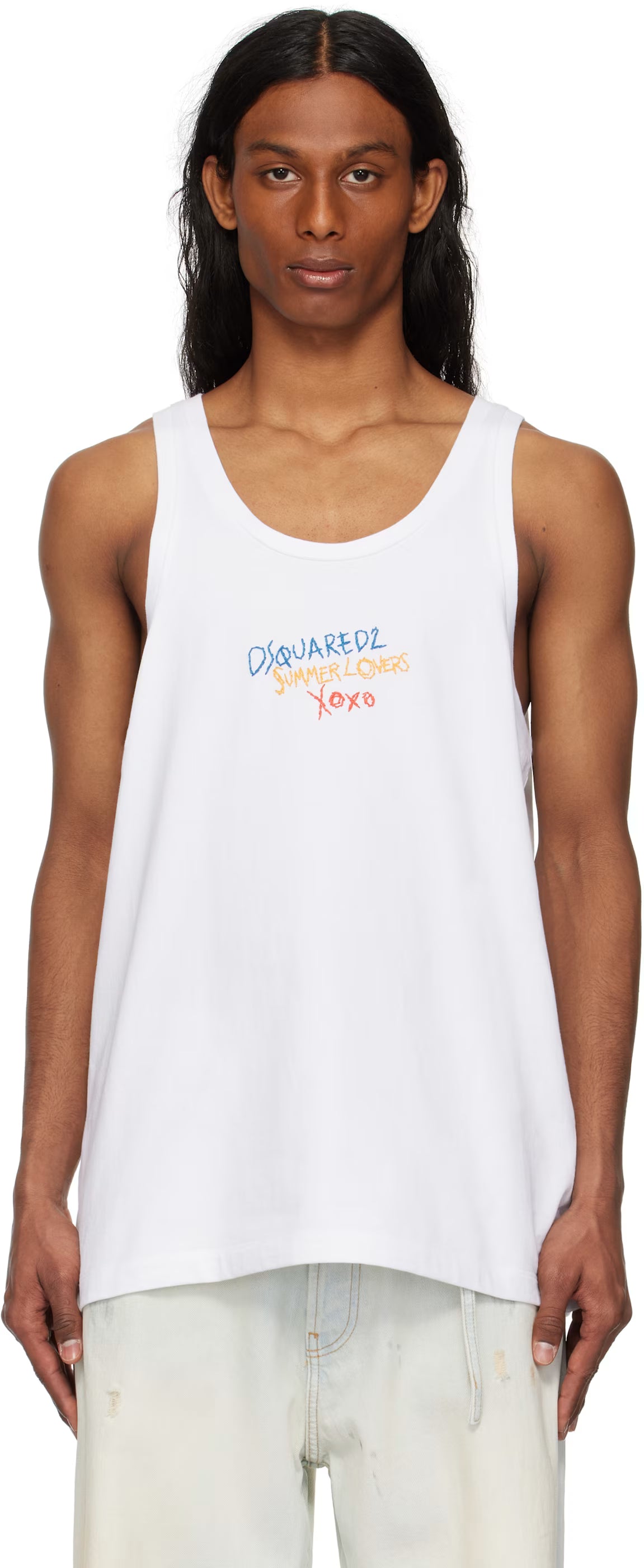 White 'Summer Lovers' Sport Fit Tank Top