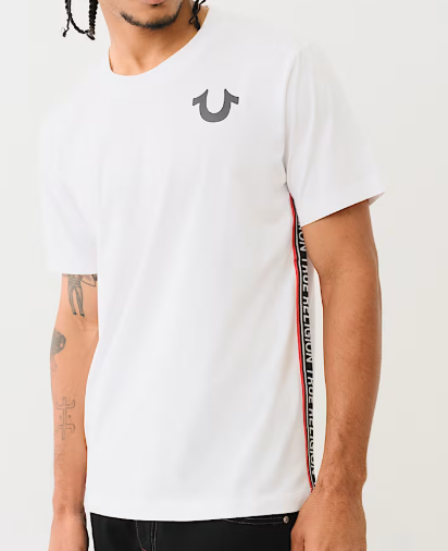 TRUE RELIGION CONTRAST TAPING TEE