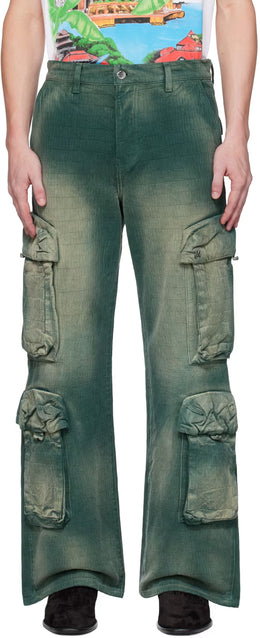 Green Faded Cargo Pants