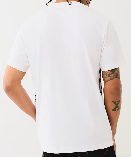 TRUE RELIGION CONTRAST TAPING TEE