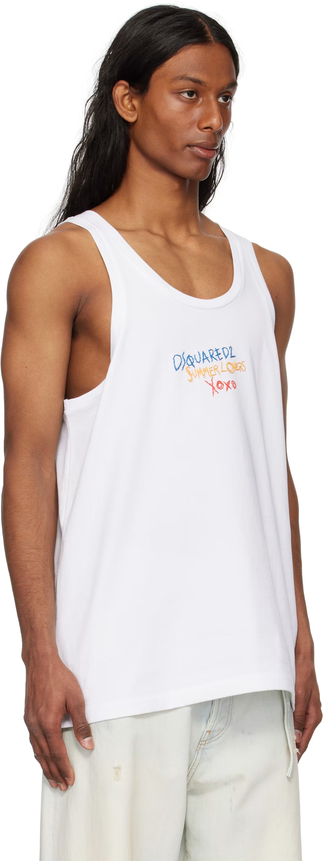 White 'Summer Lovers' Sport Fit Tank Top