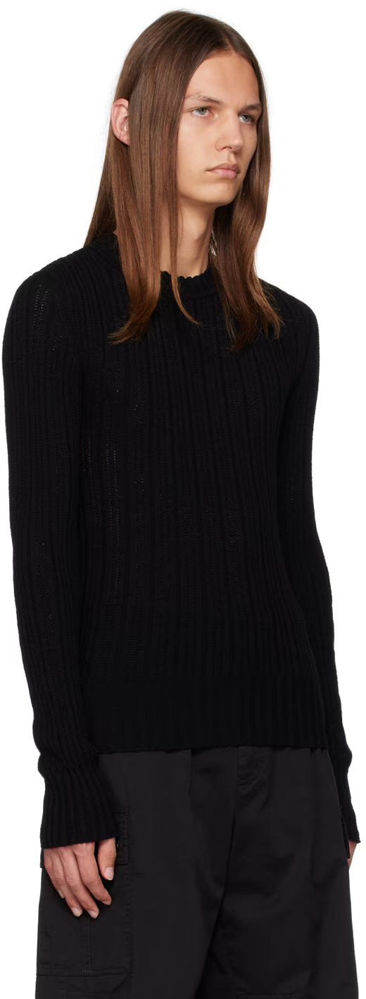 Dolce&Gabbana Black Ribbed Sweater