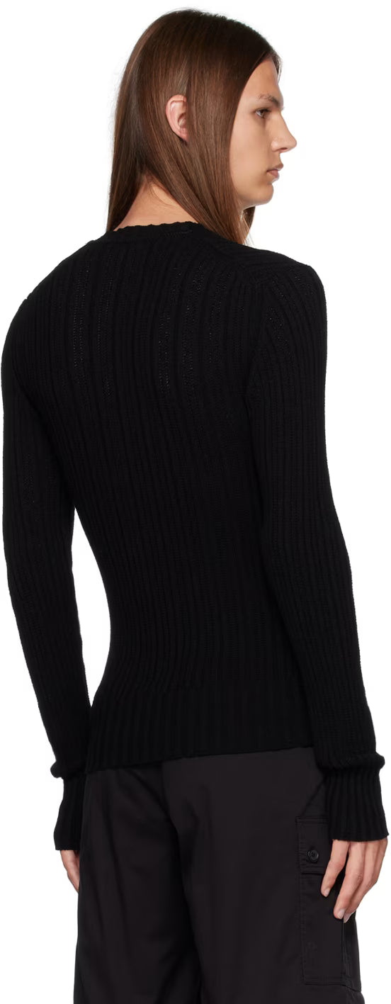 Dolce&Gabbana Black Ribbed Sweater