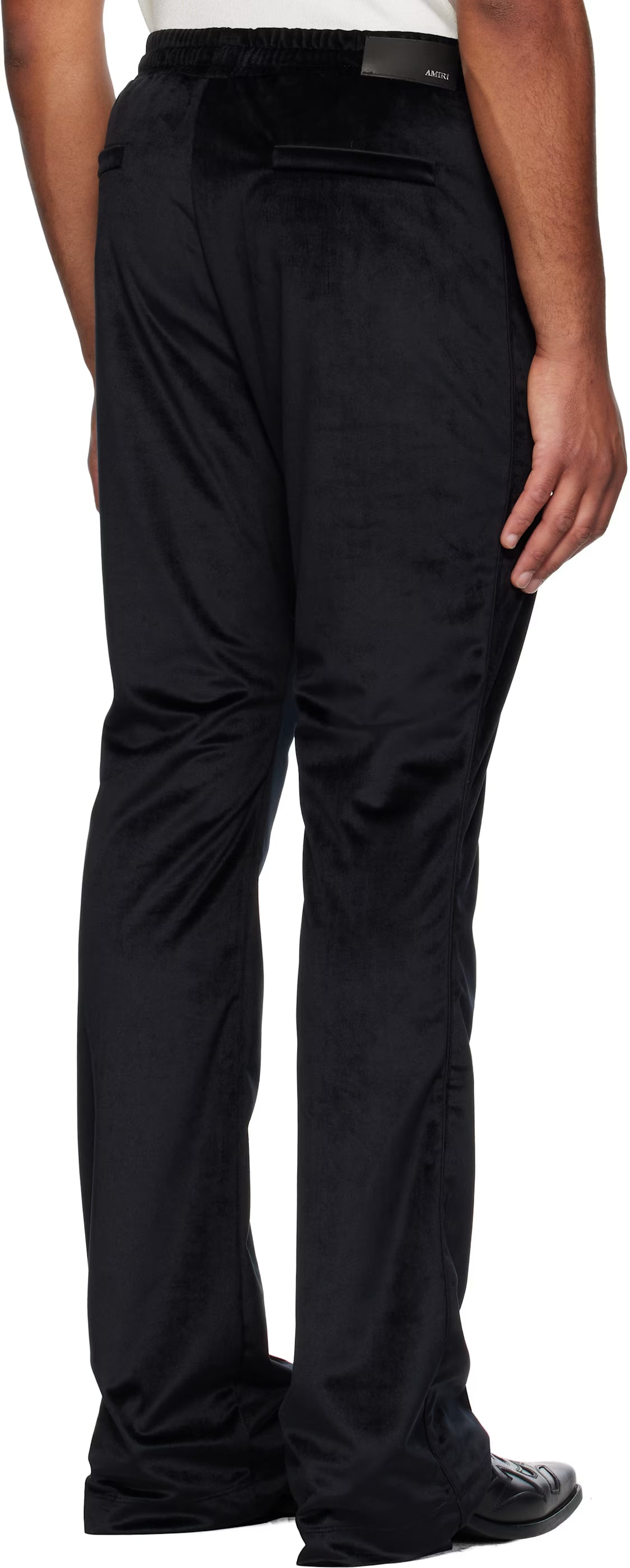 Black Velvet Flare Track Sweatpants