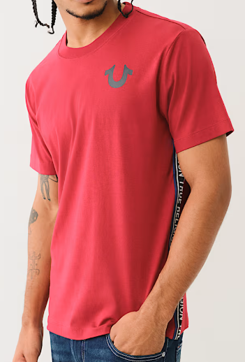 TRUE RELIGION CONTRAST TAPING TEE