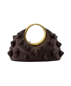 Brown Leather Quilted Handbag