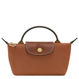 Longchamp Le Pliage Cognac Pouch With Handle Chestnut