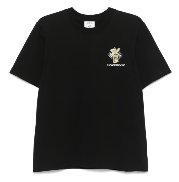 Casablanca Black Logo Print Crew Neck T-shirt