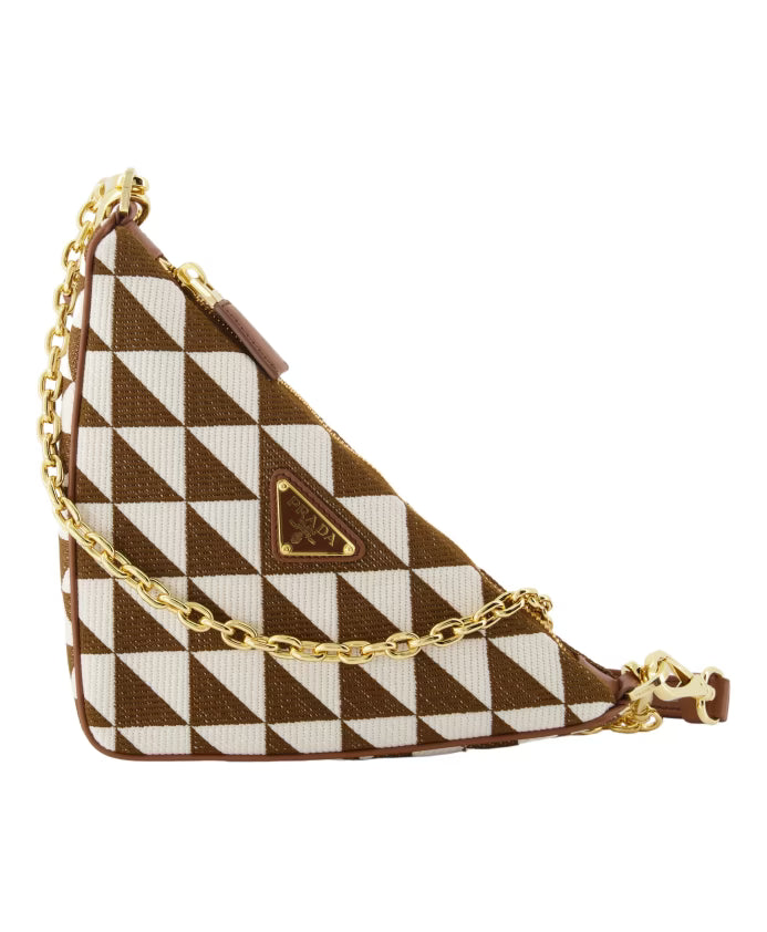Geometric Jacquard Shoulder Bag