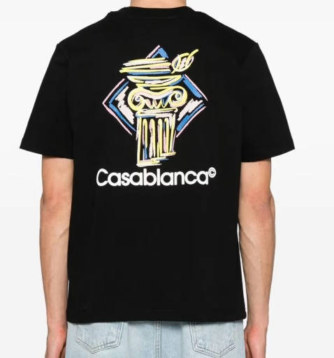 Casablanca Black Logo Print Crew Neck T-shirt