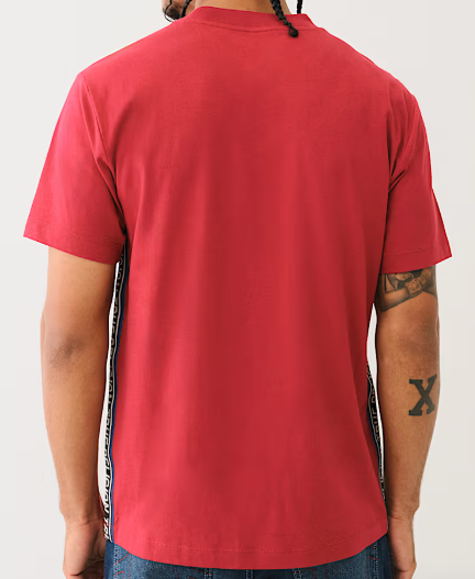 TRUE RELIGION CONTRAST TAPING TEE