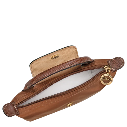 Longchamp Le Pliage Cognac Pouch With Handle Chestnut