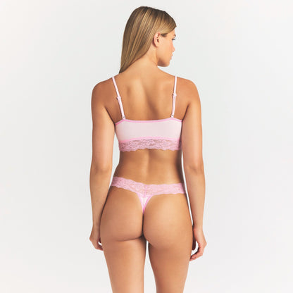 Lightweight Cotton Wide Lace Thong