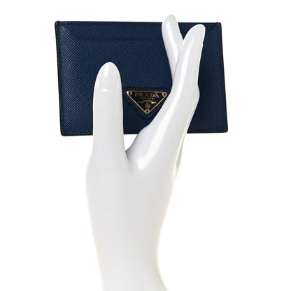 Prada Saffiano Card Case Bleuette