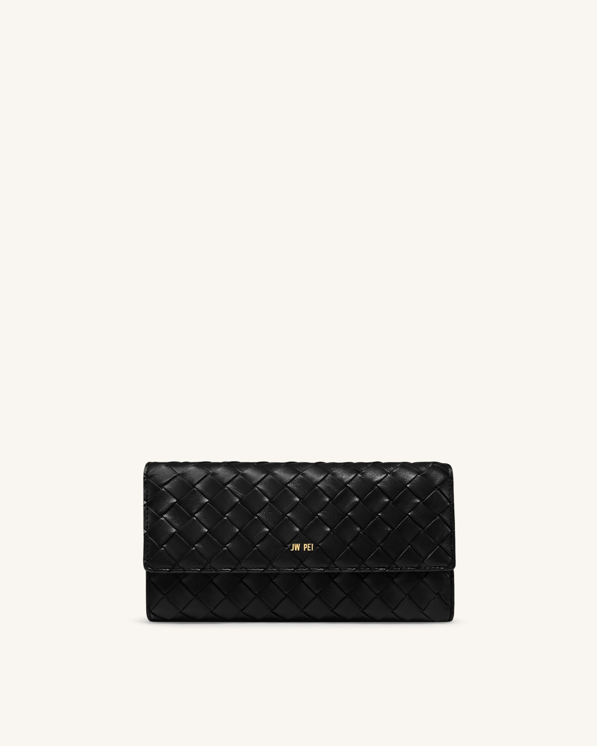 Woven Texture Flap Wallet - Chocolate
