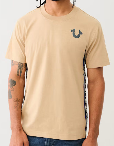 TRUE RELIGION CONTRAST TAPING TEE